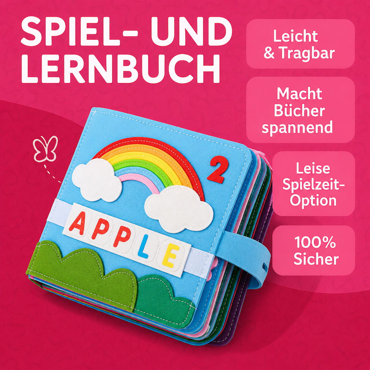 Playsori™ Storybook – Quiet Book aus Filz mit interaktiven Elementen